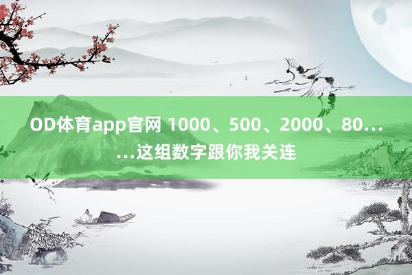 OD体育app官网 1000、500、2000、80……这组数字跟你我关连