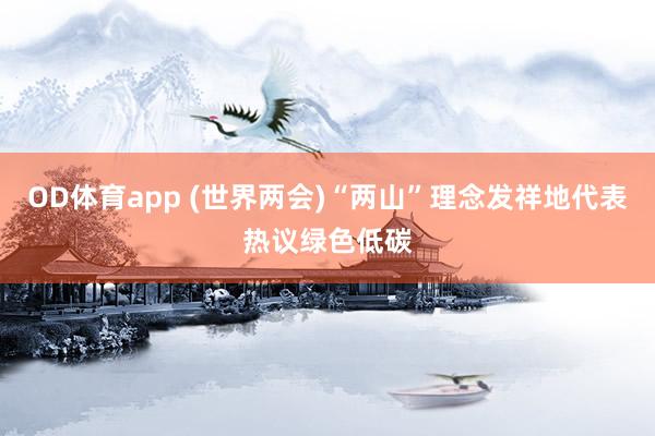 OD体育app (世界两会)“两山”理念发祥地代表热议绿色低碳
