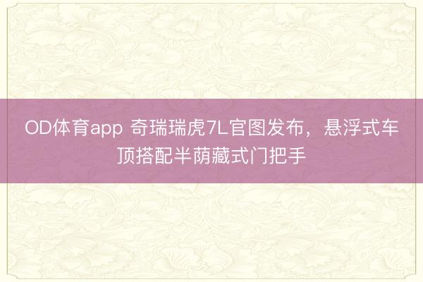 OD体育app 奇瑞瑞虎7L官图发布，悬浮式车顶搭配半荫藏式门把手