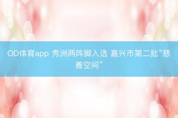 OD体育app 秀洲两阵脚入选 嘉兴市第二批“慈善空间”