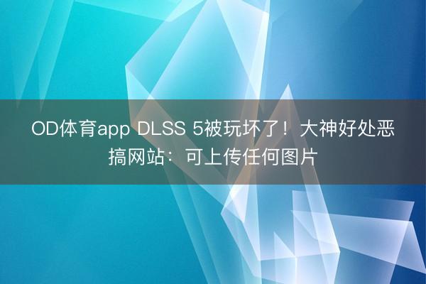OD体育app DLSS 5被玩坏了！大神好处恶搞网站：可上传任何图片