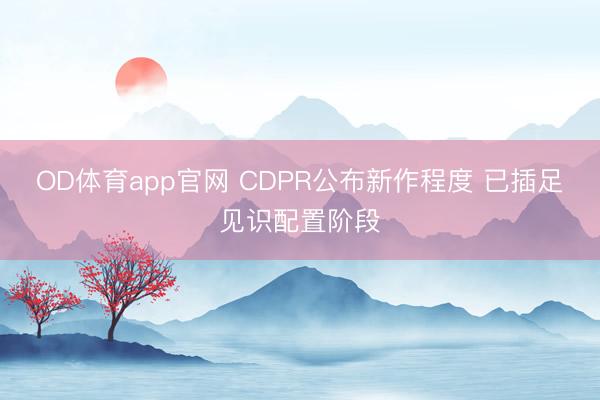 OD体育app官网 CDPR公布新作程度 已插足见识配置阶段