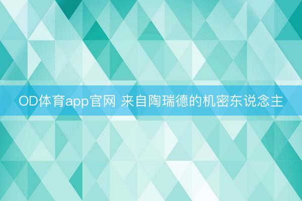 OD体育app官网 来自陶瑞德的机密东说念主