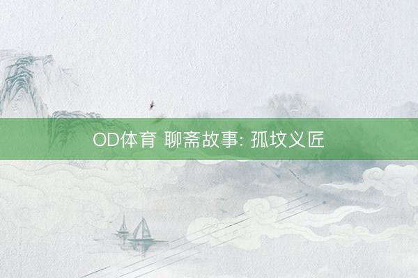 OD体育 聊斋故事: 孤坟义匠
