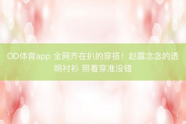 OD体育app 全网齐在扒的穿搭！赵露念念的透明衬衫 照着穿准没错