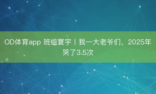 OD体育app 班组寰宇丨我一大老爷们,2025年哭了3.5次