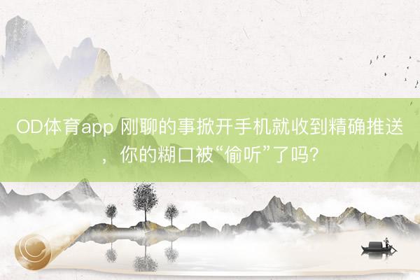 OD体育app 刚聊的事掀开手机就收到精确推送，你的糊口被“偷听”了吗？