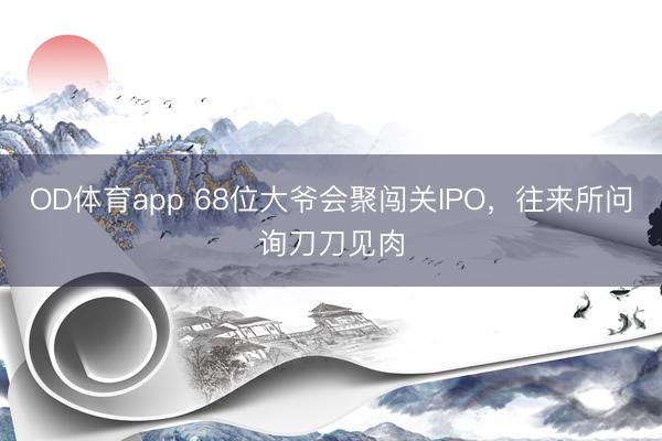 OD体育app 68位大爷会聚闯关IPO,往来所问询刀刀见肉
