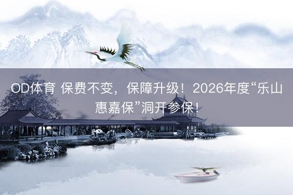OD体育 保费不变，保障升级！2026年度“乐山惠嘉保”洞开参保！