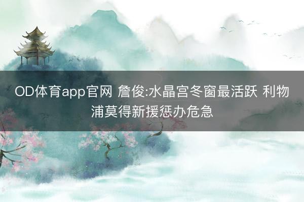 OD体育app官网 詹俊:水晶宫冬窗最活跃 利物浦莫得新援惩办危急
