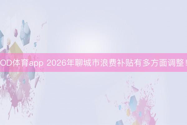OD体育app 2026年聊城市浪费补贴有多方面调整!