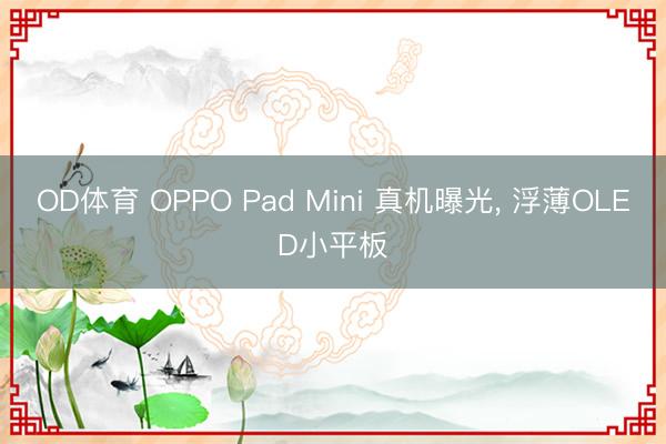 OD体育 OPPO Pad Mini 真机曝光， 浮薄OLED小平板