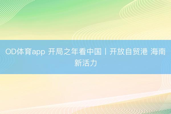 OD体育app 开局之年看中国丨开放自贸港 海南新活力