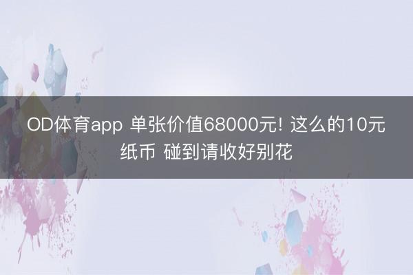 OD体育app 单张价值68000元! 这么的10元纸币 碰到请收好别花