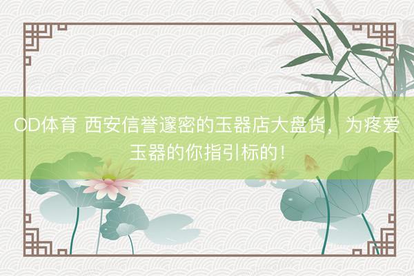 OD体育 西安信誉邃密的玉器店大盘货，为疼爱玉器的你指引标的！