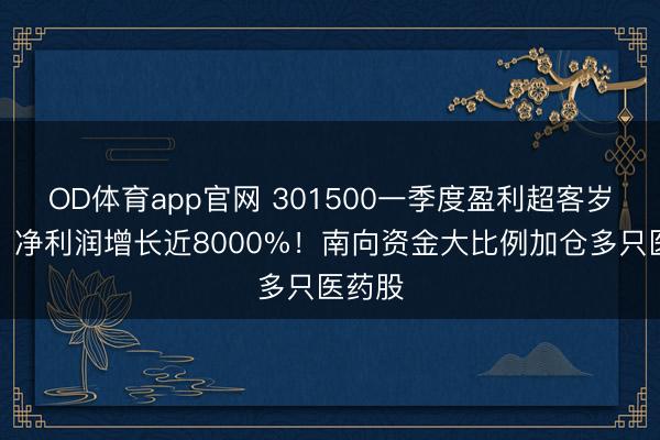 OD体育app官网 301500一季度盈利超客岁全年，净利润增长近8000%！南向资金大比例加仓多只医药股