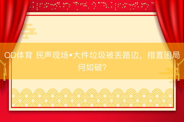 OD体育 民声现场•大件垃圾被丢路边，措置困局何如破？