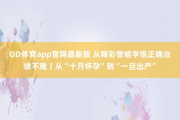 OD体育app官网最新版 从精彩譬喻学悟正确治绩不雅丨从“十月怀孕”到“一旦出产”