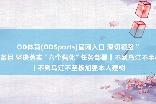 OD体育(ODSports)官网入口 深切领路“三个愈加”环节条目 坚决落实“六个强化”任务部署丨不到乌江不至极加强本人建树