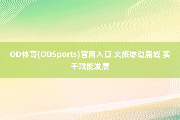 OD体育(ODSports)官网入口 文旅燃动鹿城 实干赋能发展