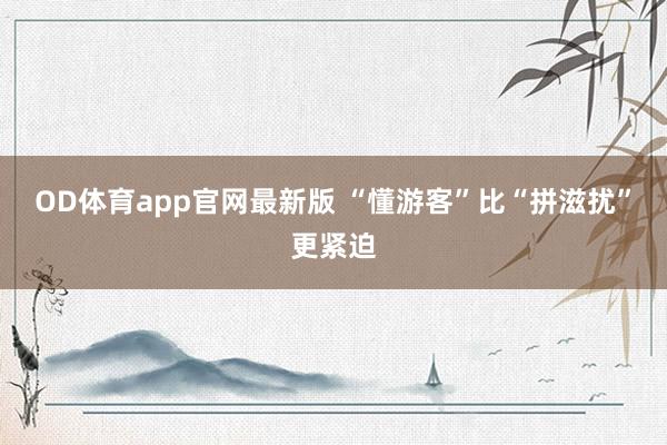 OD体育app官网最新版 “懂游客”比“拼滋扰”更紧迫