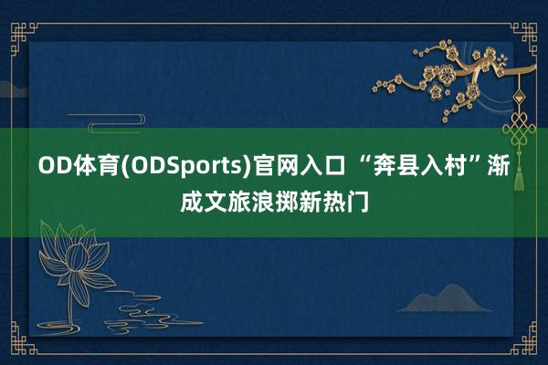 OD体育(ODSports)官网入口 “奔县入村”渐成文旅浪掷新热门