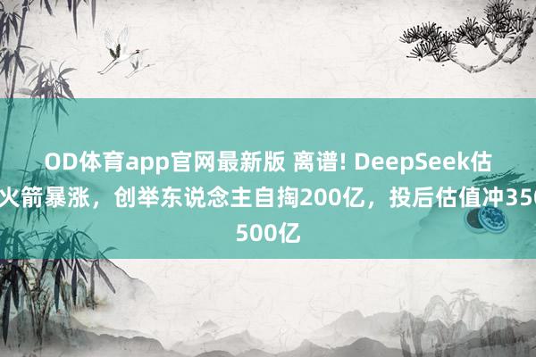 OD体育app官网最新版 离谱! DeepSeek估值坐火箭暴涨，创举东说念主自掏200亿，投后估值冲3500亿
