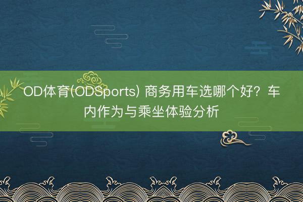 OD体育(ODSports) 商务用车选哪个好？车内作为与乘坐体验分析