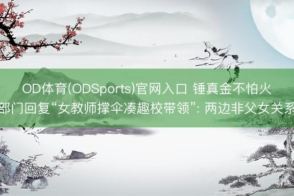 OD体育(ODSports)官网入口 锤真金不怕火部门回复“女教师撑伞凑趣校带领”: 两边非父女关系