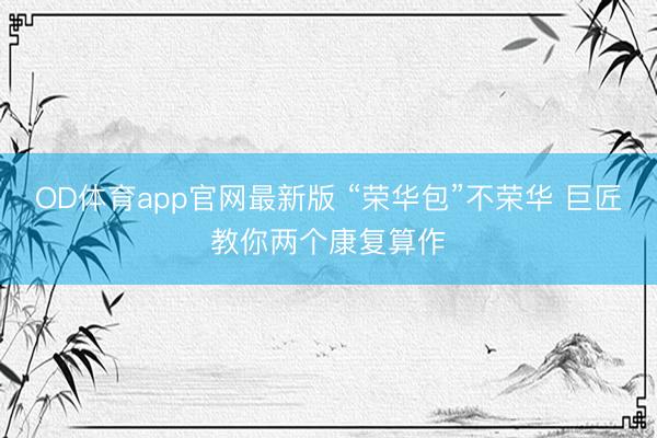 OD体育app官网最新版 “荣华包”不荣华 巨匠教你两个康复算作