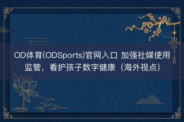 OD体育(ODSports)官网入口 加强社媒使用监管，看护孩子数字健康（海外视点）