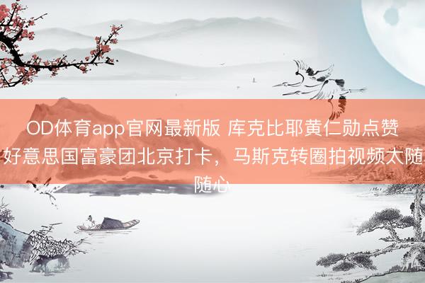 OD体育app官网最新版 库克比耶黄仁勋点赞！好意思国富豪团北京打卡，马斯克转圈拍视频太随心