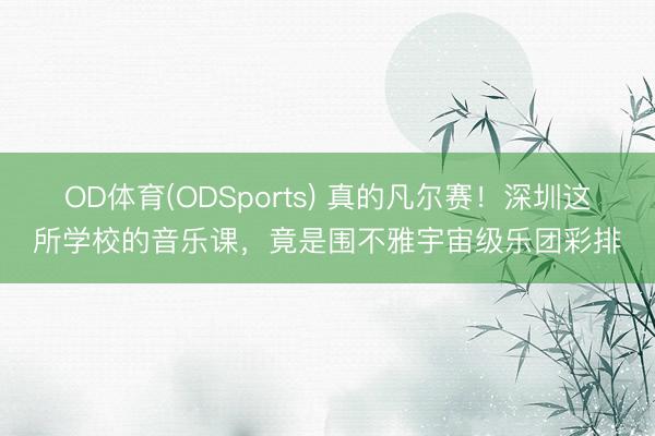 OD体育(ODSports) 真的凡尔赛！深圳这所学校的音乐课，竟是围不雅宇宙级乐团彩排